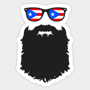 Puerto Rican Hipster Beard Puerto Rico Boricua Proud Sticker